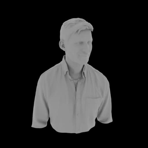 A finished bust, lit from one side